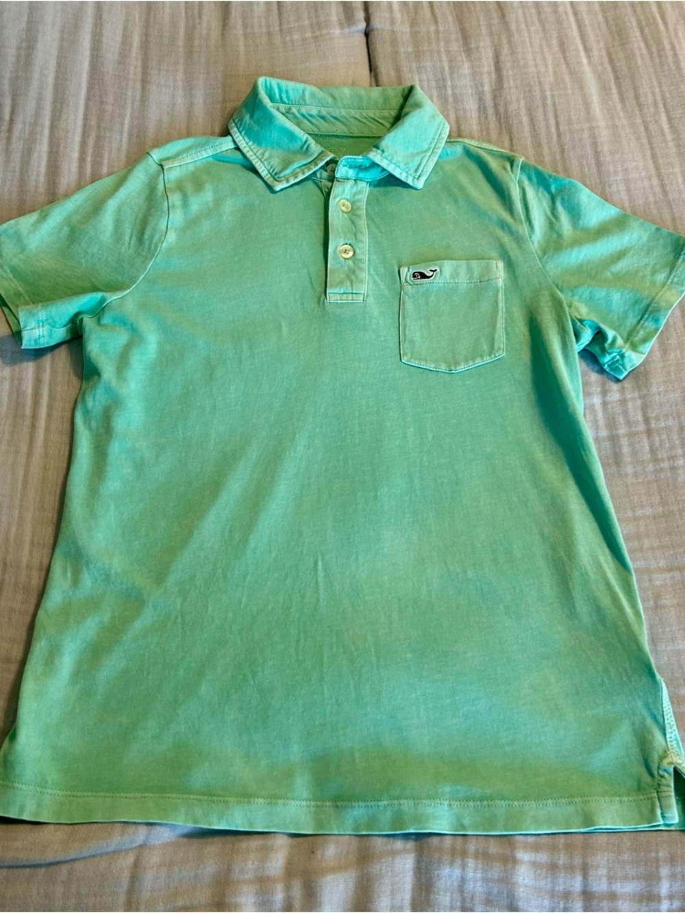 Vineyard Vines Boys Cotton Mint Polo with Logo Chest Pocket Sz Small